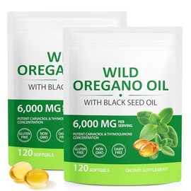 WeiWeiLa Oregano ?l Kapseln 240 Softgel, Oregano ?l Bio Kapseln Vegan - 2 in 1 6000 mg Oregano?l mit 200 mg Schwarzkmmel?l, Verdauungsuntersttzung, Reine & natrliche