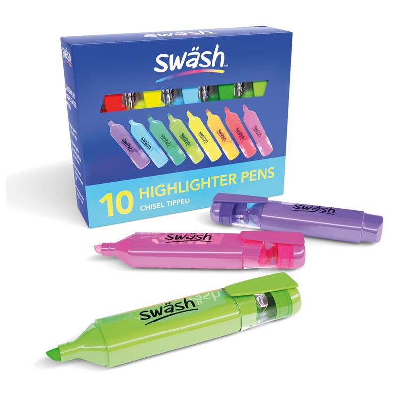 Swash Assorted Premium Highlighters 10-Pieces