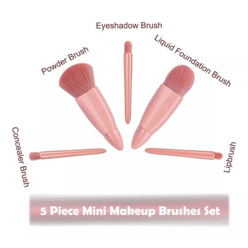 Okady Juego De Brochas De Maquillaje Mini De 5 Piezas