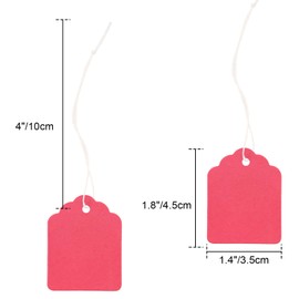 joycraft 200PCS Price Tags, 45mm x 35mm Price Tags with String Attached, Red Merchandise Hanging Labels, Writable Marking Tags for Jewelry, Clothing and Gift Tags