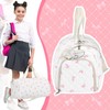 Dansydaisy Quilted Duffle Bag for Women Cotton Pink Bow Dance