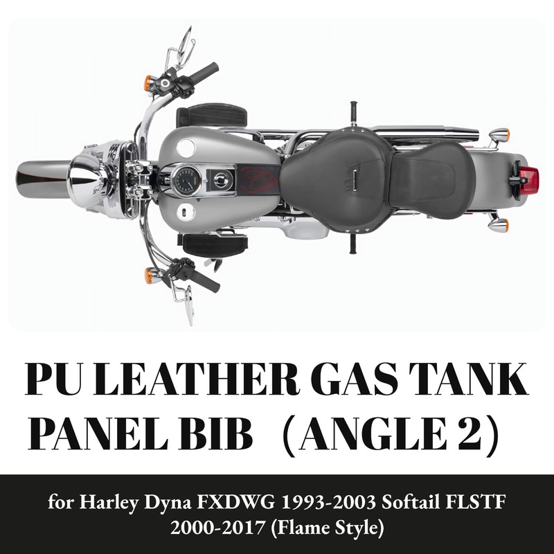 AC-MTORC PU Leather Gas Tank Panel Bib for Harley Softail