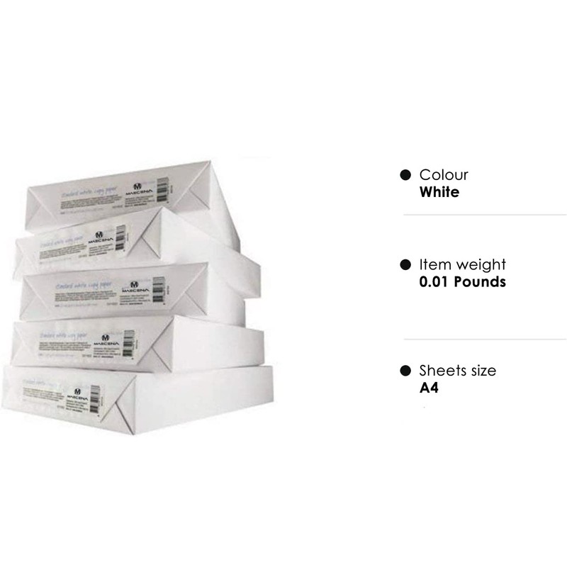 MAECENA 2 Reams of 1000 A4 Printer Paper Sheets -
