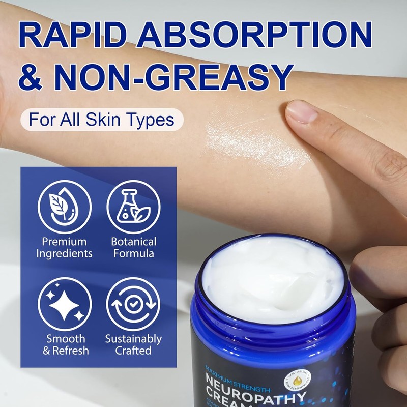 Neuropathy Cream for Feet, Legs & Hands – Lightweight, Plant-Based