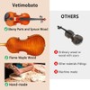 Vetimobato Violin 3/4 Full Size Set, Fiddle Solid Wood for