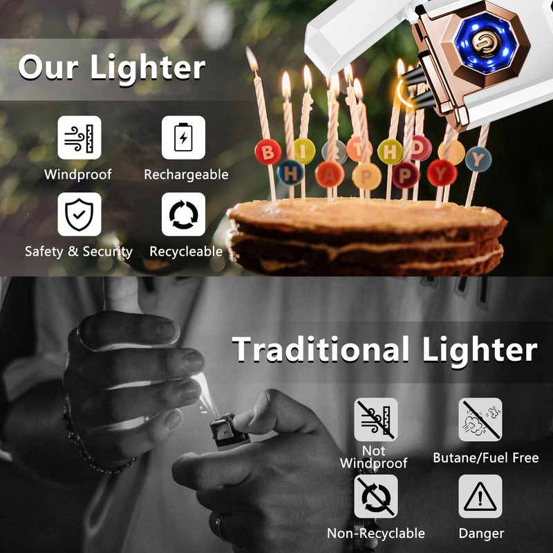 SKRFIRE Electric Lighter Rechargeable USB C Arc Plasma High Power