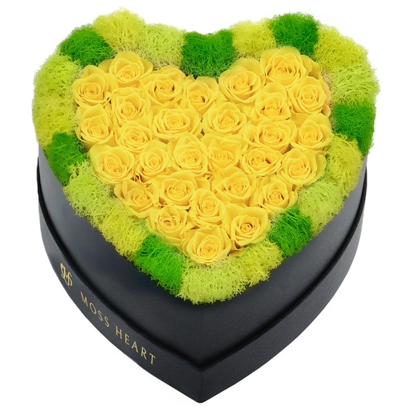 MOSS HEART 30 Forever Flowers - Preserved Roses, Long Lasting