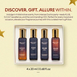 Men's Luxury Perfume Gift Set (4 x 0.68 fl. oz.) | Gifts for Men | Klub, Oud, CEO, Goat Perfume | Masculine, Woody, Citrusy, Aromatic perfumes for men