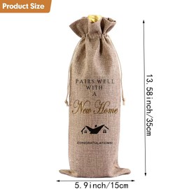 Wine Gift Bag for Housewarming, Warm Gift New Homeowners, Realtor Gift to Clients, Sweet Home Congrats, New Home Party Decorations, New Home Wine Bag for Friends