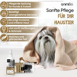 Animigo Grooming Conditioner for Cats & Dogs - For Soft, Shiny Fur - Natural Ingredients Including Aloe Vera, Oats & Shea Butter - Tropical Sorbet Scent - 17 fl oz/502 ml