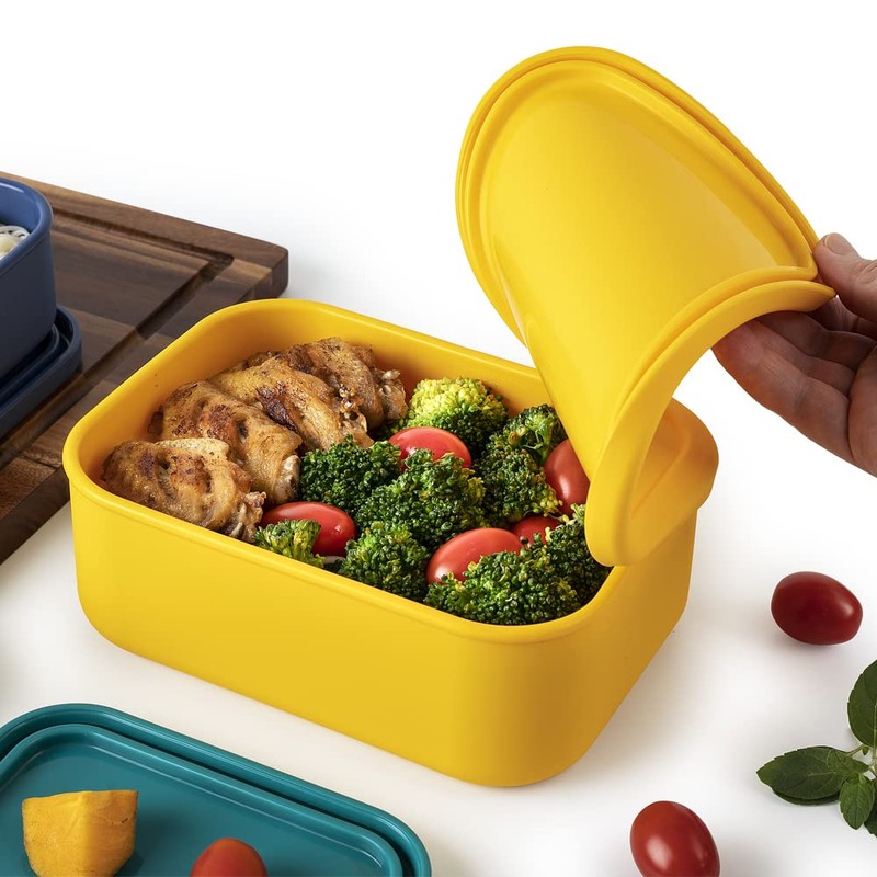 FENGCHEN Silicone Food Storage Containers Set - 4 Sizes &