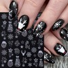 9 Sheets New Year Nail Stickers 3D Self-Adhesive Santa Claus