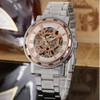 WINNER Men Hollow Full Automatic Mechanical Waterproof Watch Wristwatch (White