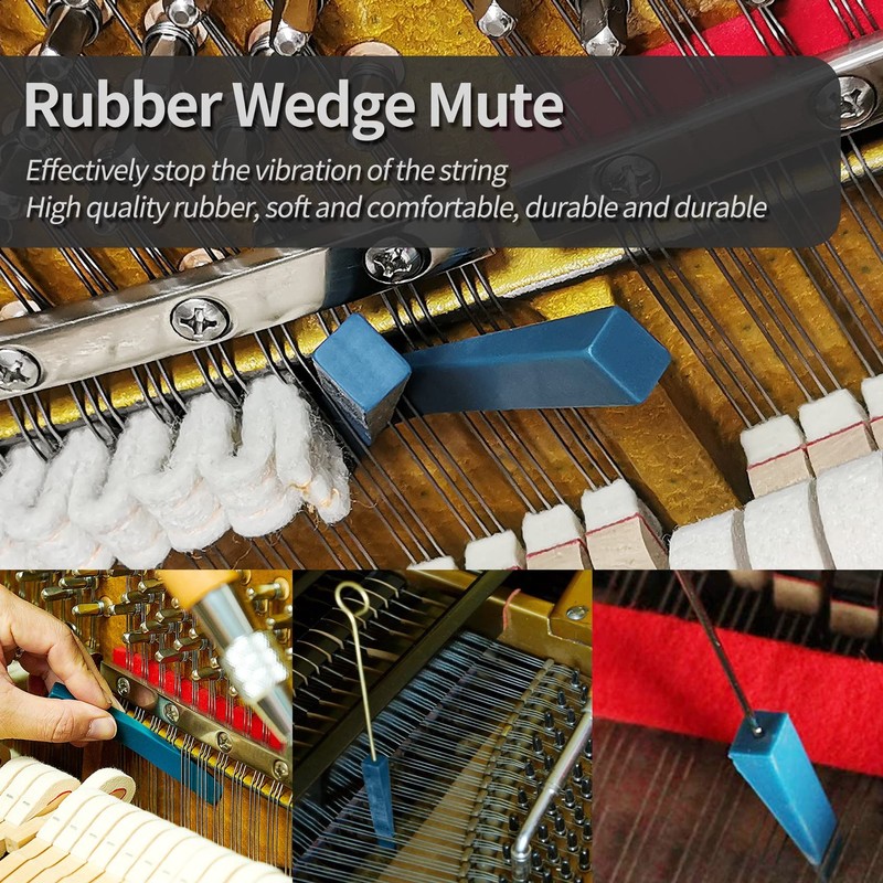 Piano Tuning Kit Professional Wrench Hammer Rubber Mutes Set Including