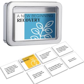 Rotatingpals 51 Pcs Recovery Card Game for Adults includes 50 Addiction Recovery Cards with Tin Box Therapy Games for Adults Group Therapy Activities for Stress and Social Anxiety Mental Health