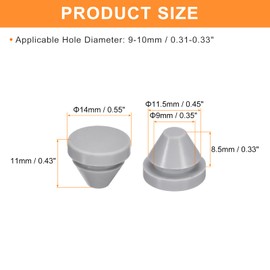 uxcell 28Pcs Silicone Plugs, Rubber Round Snap in Locking Hole Plugs for 9-10mm Hole, Hole Stoppers Waterproof Hole Plug for Metal Tube, Furniture End Caps Inserts, Grey