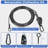 TooTaci 45ft Outdoor Clothesline Kit, 3/16" Black PVC Coated Wire