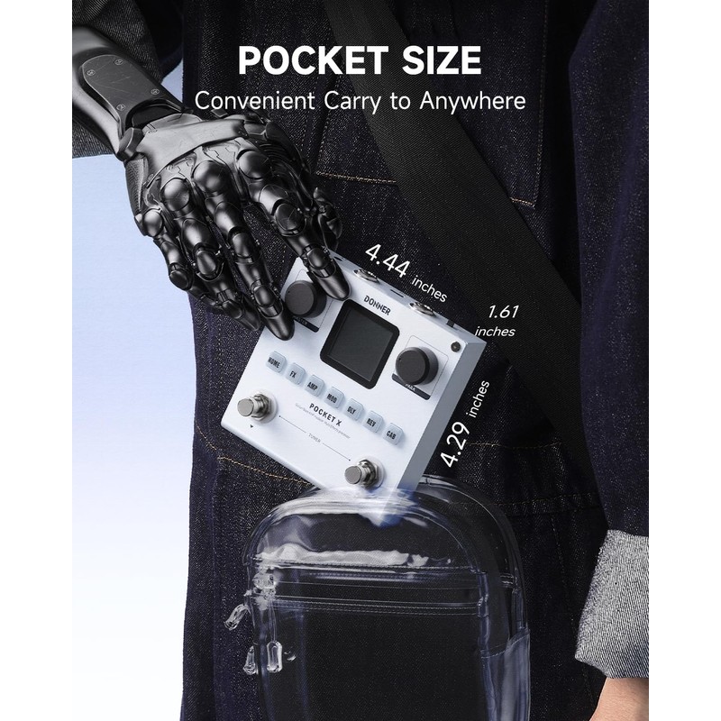 Donner Pocket-X Multi Effects Guitar Pedal Guitar/Bass AMP Modeler Multi