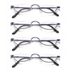 KoKoBin Half Reading Glasses,4 Pack Half Rim Metal Frame Glasses