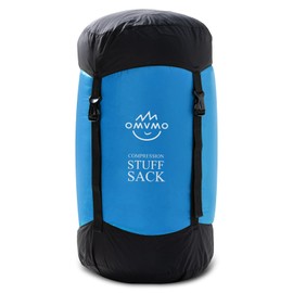 OMVMO Sleeping Bag Stuff Sack, 11L/18L/30L/45L/52L Water-Resistant Compression Sack,Anti-Tear Ultra Light Nylon Storage Bag，Black/Yellow/Orange/Dark Blue/Dark Green/Sky Blue (Sky Blue, XL/46L)