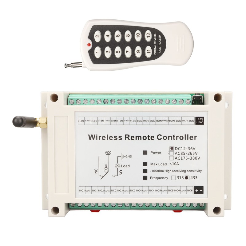 Wireless Remote Control System 12 Channel RF 10A Relay Receiver