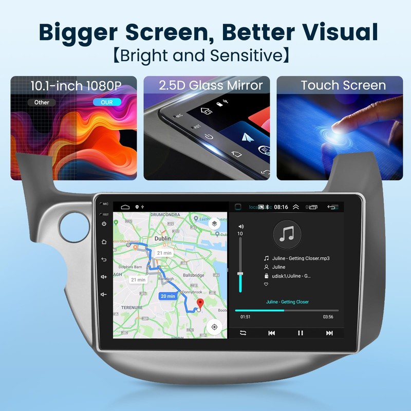 for Honda Fit 2008-2013 Android Car Stereo Support Wireless Carplay/Android