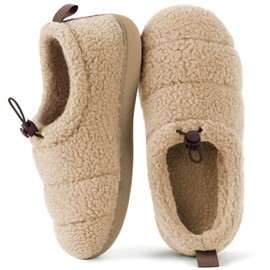 RockDove Women's Camper Moc Slipper with Sherpa Fleece, Size 8 US Women, Beige