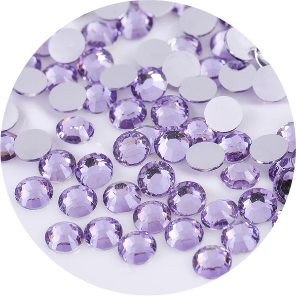 1440 Pcs SS20 5mm Flatback Rhinestones for Nails Art Crafts Glitter Round Gems Crystals DIY Clothes Shoes（Light Purple)