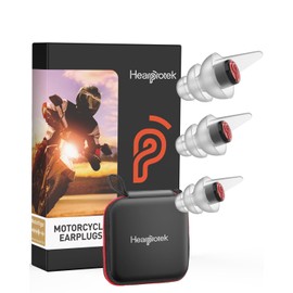 Hearprotek Motorcycle Ear Plugs, 3 Pairs Reusable Earplugs for Wind Noise Reduction-Comfortable Ear Protection Under Helmet for Motocycles,Motobike,Racing-Gifts for Motorcycle Lovers (24dB) Clear