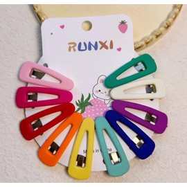 VIISEN Hair Pins, Patch Pins, Hair Clips, Set of 10, Colorful, Stars, Heart, Water Drop, Square, Hair Clip, For Kids, Kindergarten, Preschool Entrance Prep, Girls, Baby Shower, DIY Present, Birthday