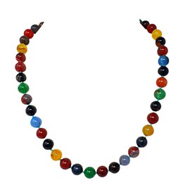Treasurebay Handmade 10mm Natural Gemstone Necklace For Women and Girls (Multicolour)