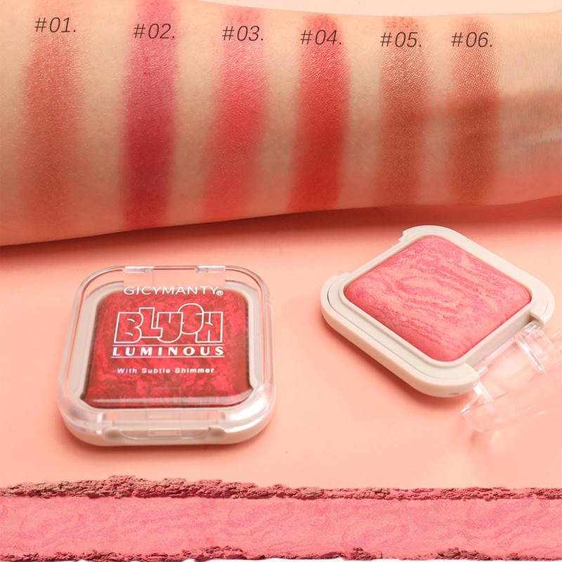 Baked Highlighter Blush, Luminous Cheek Colour, Shimmer Blush Makeup