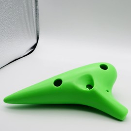 Aestivate Plastic Ocarina Musical Instrument, 12 Holes, Alto C Model, Plastic AC Ocarina Wind Tube Resin (Green)