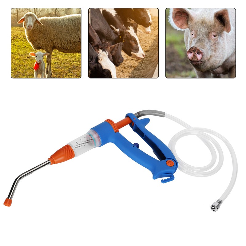 20ml Adjustable Continuous Vaccine Injector Automatic Feeding Injection Tool Veterinary