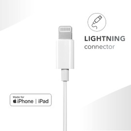 Music Sound Ergonomic Wired Capsule Headphones with Lightning MFI Connector - White