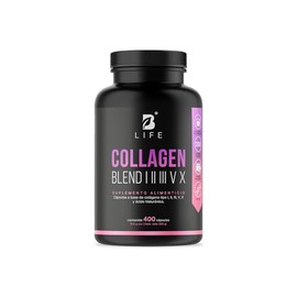 B Life Colágeno Hidrolizado Tipo I, II, III, V y X | 400 cápsulas | Con Vitamina C y Ácido Hialurónico | 1000 mg por porción | Ingredientes Naturales | Collagen Blend I, II, III, V X