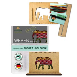 mikiprojekt® Loom Frame for Children from 5 Years with Simple Instructions for Safe Success I Developmental Weaving for Children with Safe Biomaterial I Complete Set Loom Frame Children