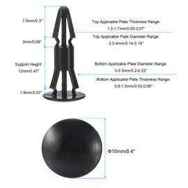 PATIKIL PCB Support Disc, Pack of 50, 12 mm/0.47 Inch Support Height PCB Spacer, Insulation Board, Stand Pillar Round Head, Plastic Support for PCB PC Board, Black