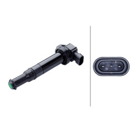 HELLA 5DA 358 168-141 Ignition Coil - 14 V - 3-Pin Plug - Screwed