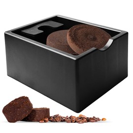 Knock container for portafilters, tee container for portafilter and coffee grounds, portafilter knock container as a practical coffee knock container, portafilter accessories for baristas, easy to