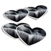 Vinyl Heart Stickers (Set of 4) - Racing Car Tyres