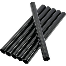E2trade 15mm Radiator Pipe Hole Collars Cover Radsnaps (Pack of 6 Sleeve), Black (Black)