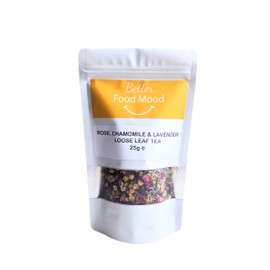 Better Food Mood Sleep Tea Rose Chamomile & Lavender Loose Leaf Tea 50g | No Caffeine | Sleep Well Herbal Tea - Relax and Calm Your Senses
