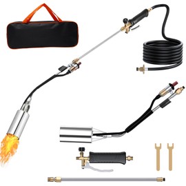 Hordolry Propane Torch Weed Burner Kit, 1,800,000 BTU Flame Thrower with 10FT Hose & Self-Igniter and Bag, Multi-Use for Snow Melting, Outdoor Cookig