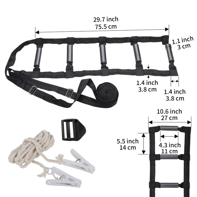 ZUEXT Bed Ladder Assist 160 Inch, Black Pull Up Assist