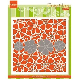 Marianne Design DF3452 Diseño y Carpeta Embossing, amapolas, para Manualidades de Papel Embossing Folder, Poppies, for Paper Crafts, Plastic, Pink, 0