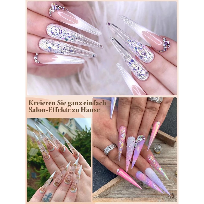 Stiletto Nail Tips 500 Pieces Half Cover Without C Curve