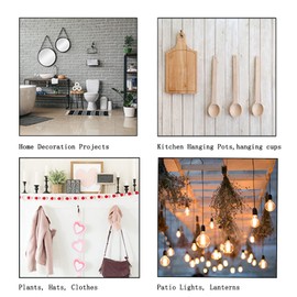 Alloygold 30Pcs Gun Black 2 Inch L Shape Screw Hooks L Shape Hooks 7 Shape Right Angle Medal Hooks, for Home/Workplace/Office