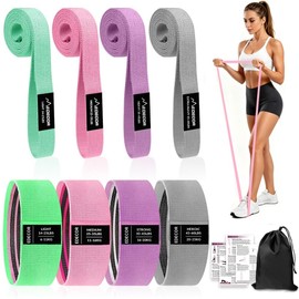 EDECOR Kit de 8 Bandas de Resistencia, Bandas Elásticas Fitness, Ligas Elásticas de Látex Natural Multifuncional, para Yoga Pilate Crossfit Ejercicios