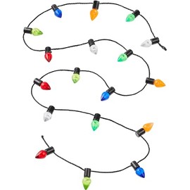 Hobbyfun Miniature Party Garland, 50 cm, Plastic, Polyester, Red, Green, Gold, Silver, Luminous, Ideal for Miniature Landscapes and Secret Santa Gifts